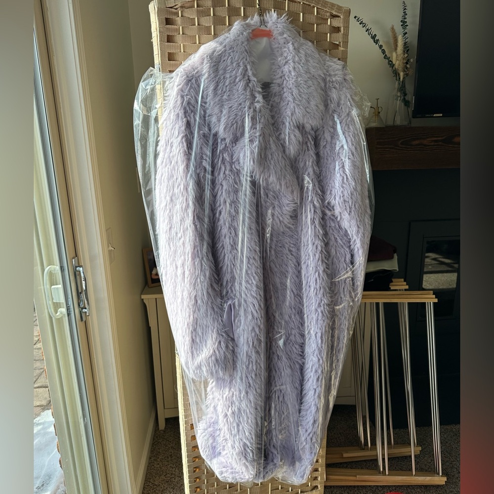 Anthropologie Lavender Faux Fur Coat - Picture 3 of 5